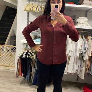 Express women’s Portofino top burgundy size small